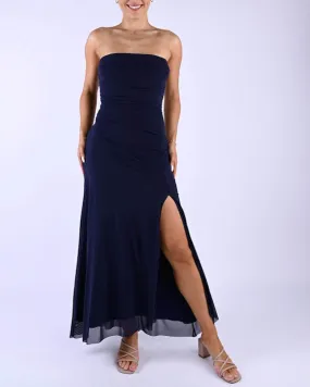 Kalena Strapless Mesh Dress Navy