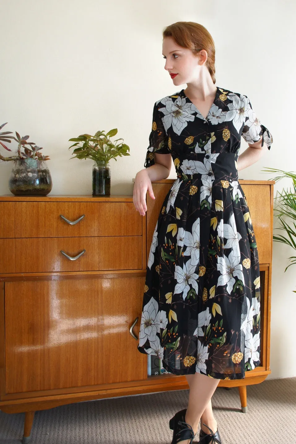 Kassandra White Lily Floral Dress