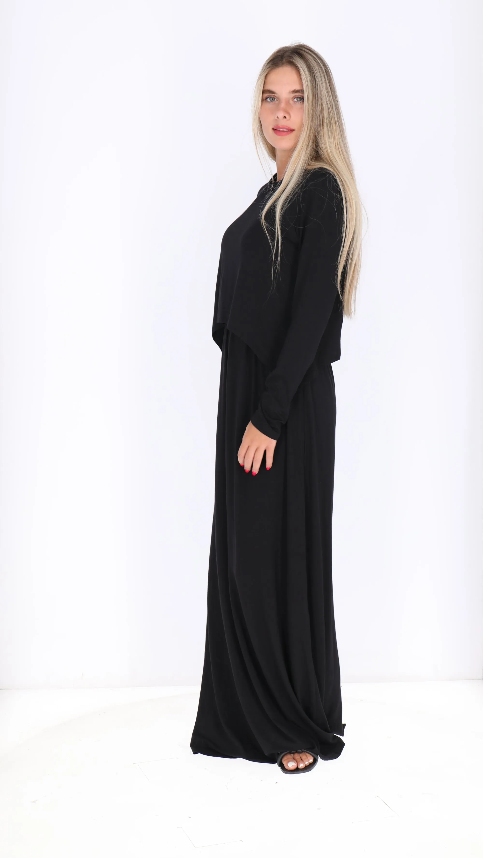 Maxi Nursing Dress / Black