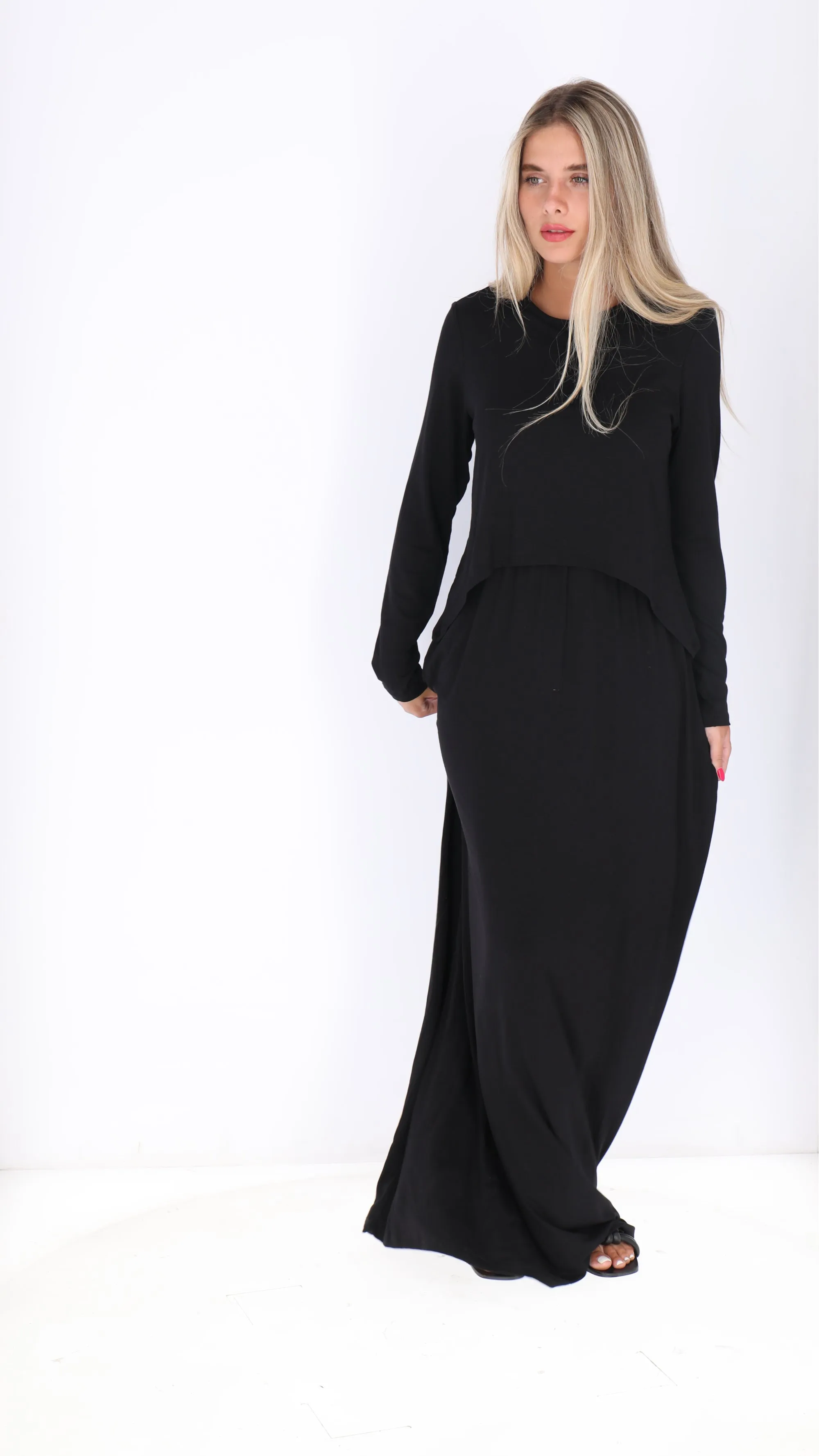 Maxi Nursing Dress / Black