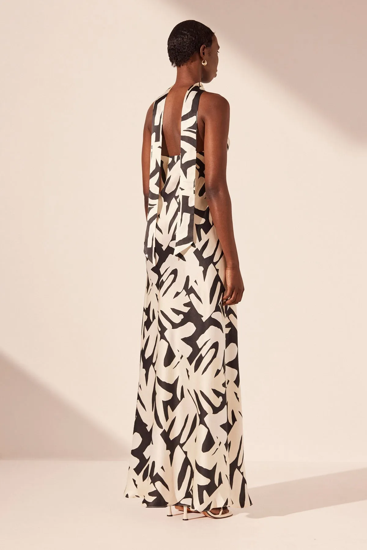 MICAH SILK STRAPLESS BIAS MAXI DRESS