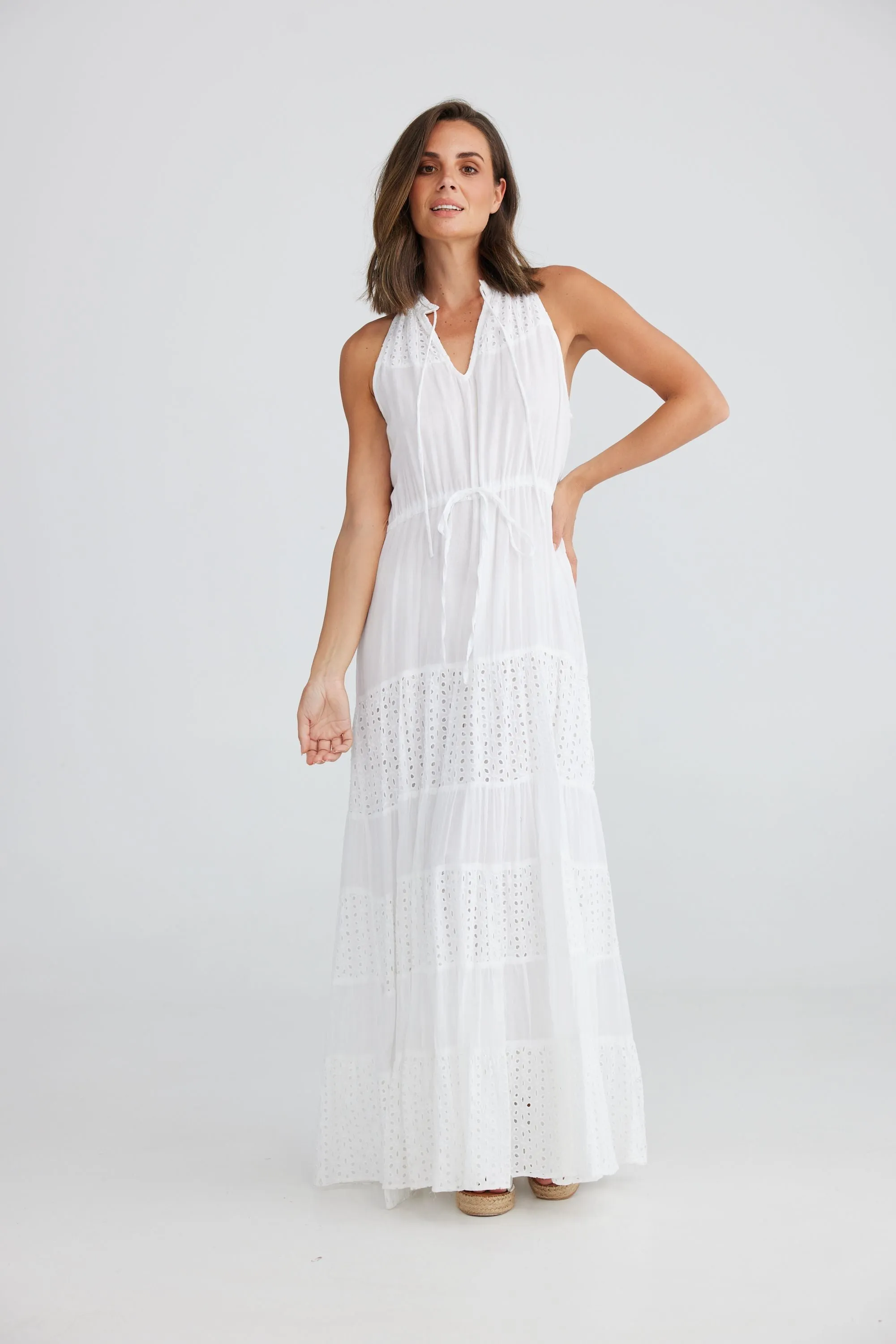 Olympus Dress (White Schiffli)