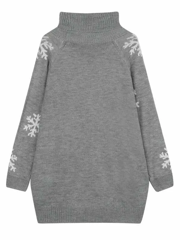 Pinkqueen Ugly Christmas Sweater Turtleneck Dresses For Women