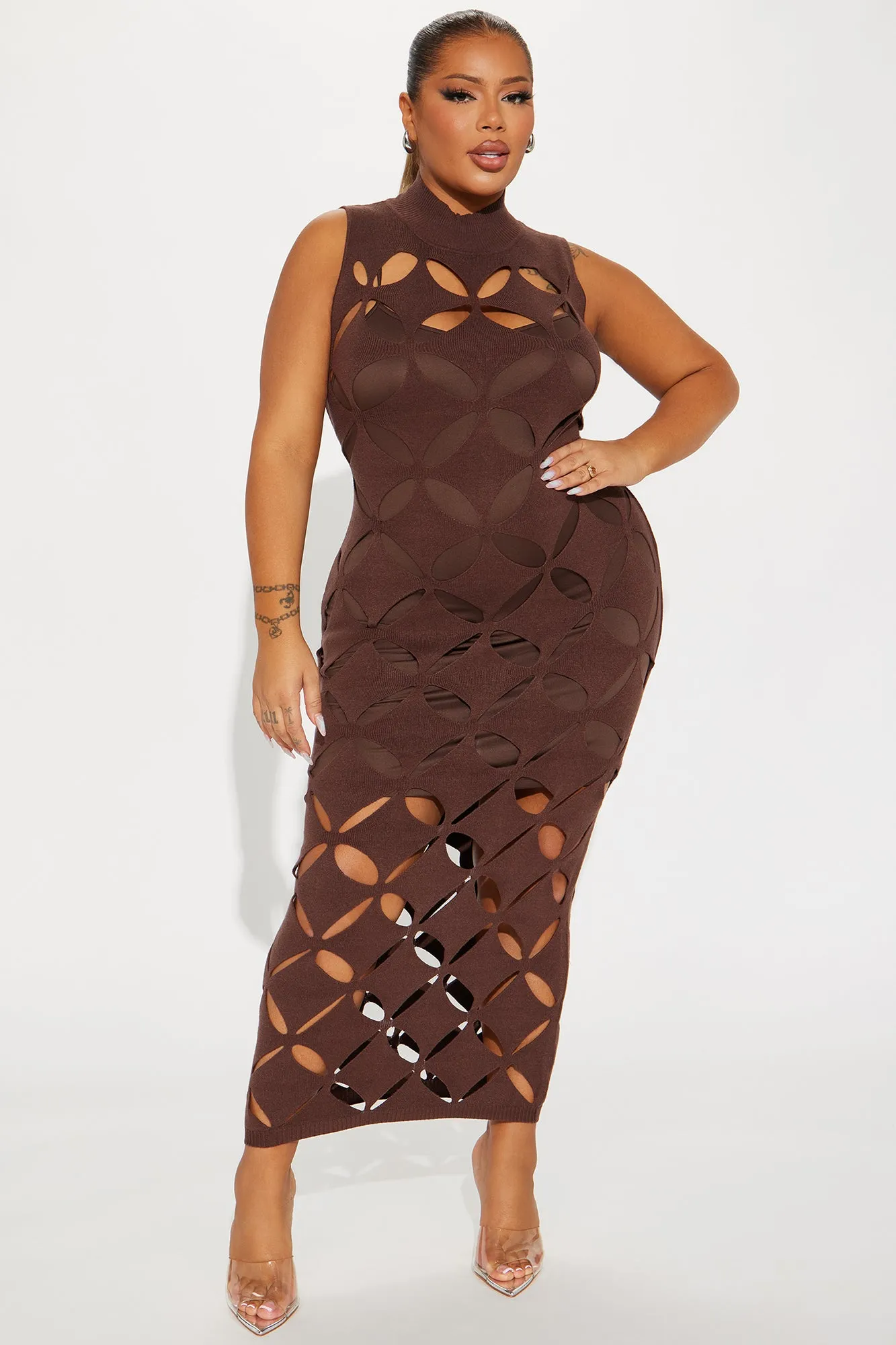 Rebecca Sweater Maxi Dress - Chocolate