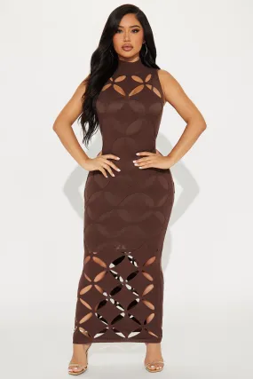 Rebecca Sweater Maxi Dress - Chocolate