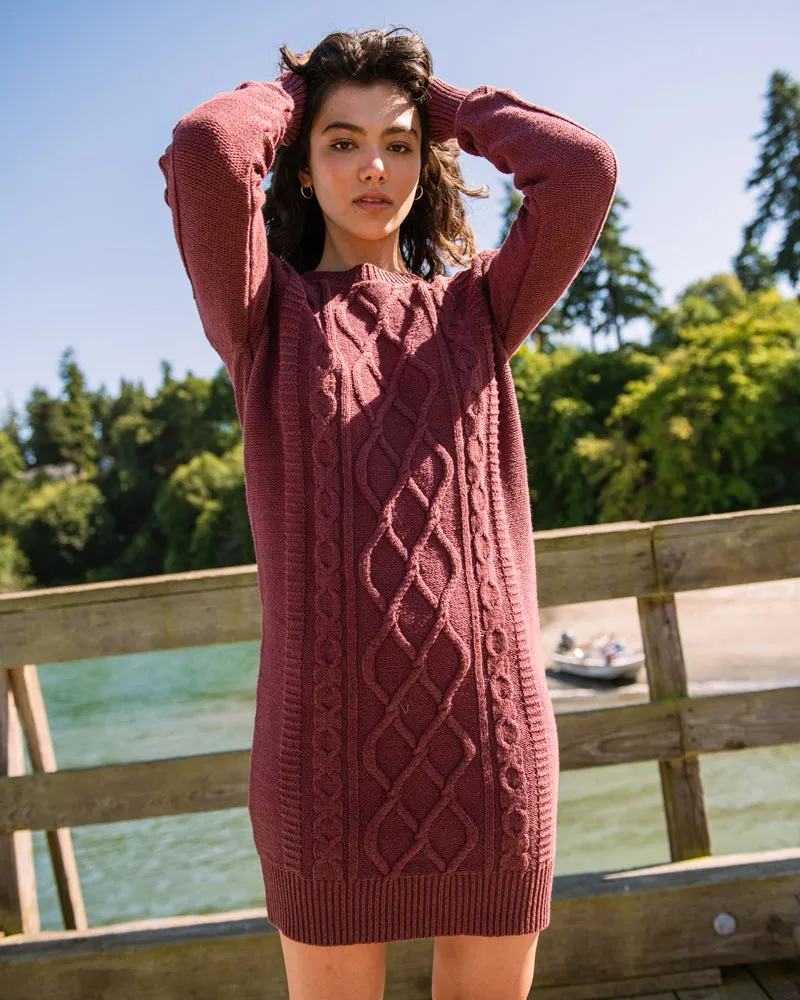 Recycled Cotton Cable Sweater Dress