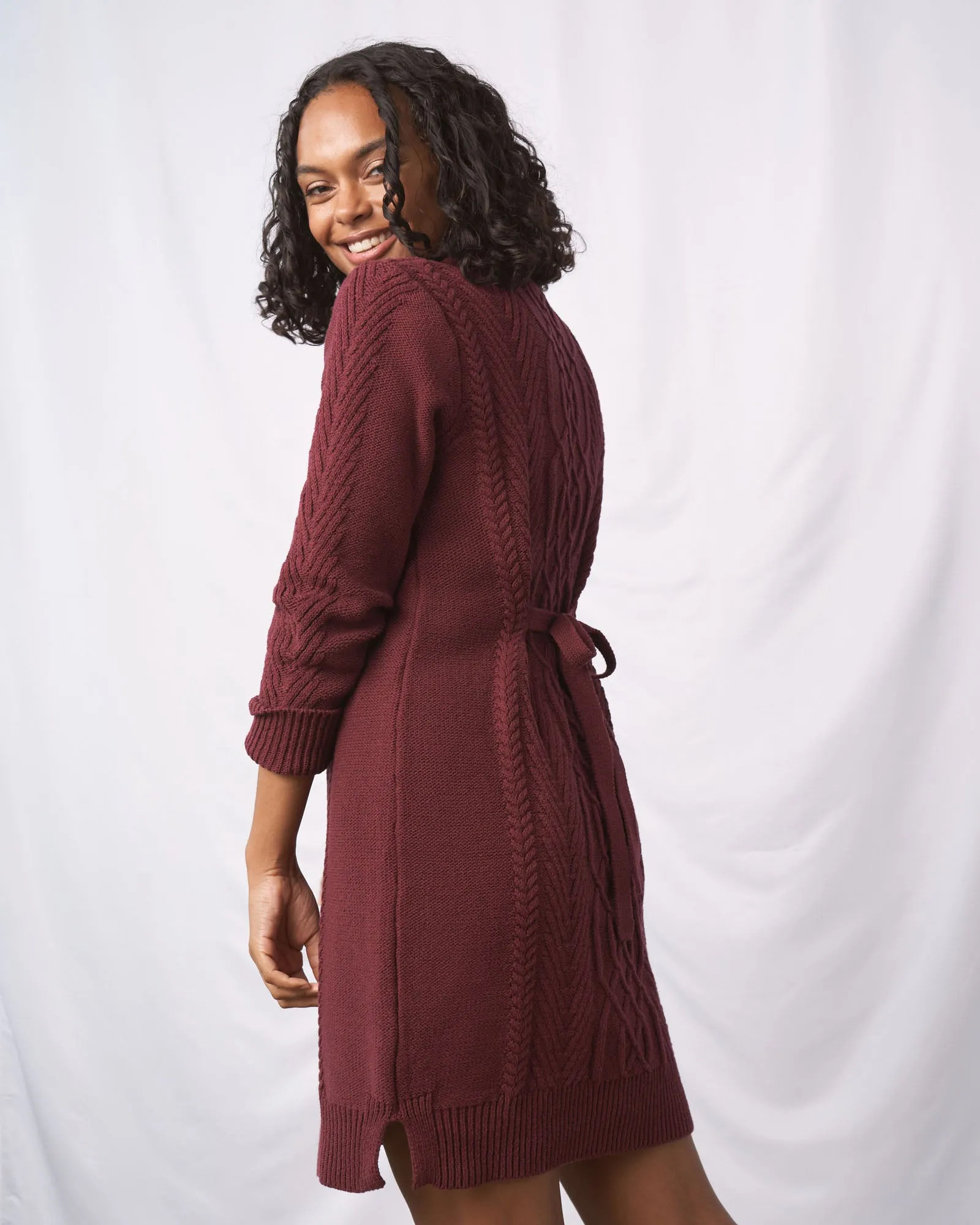 Recycled Tie Back Sweater Dress