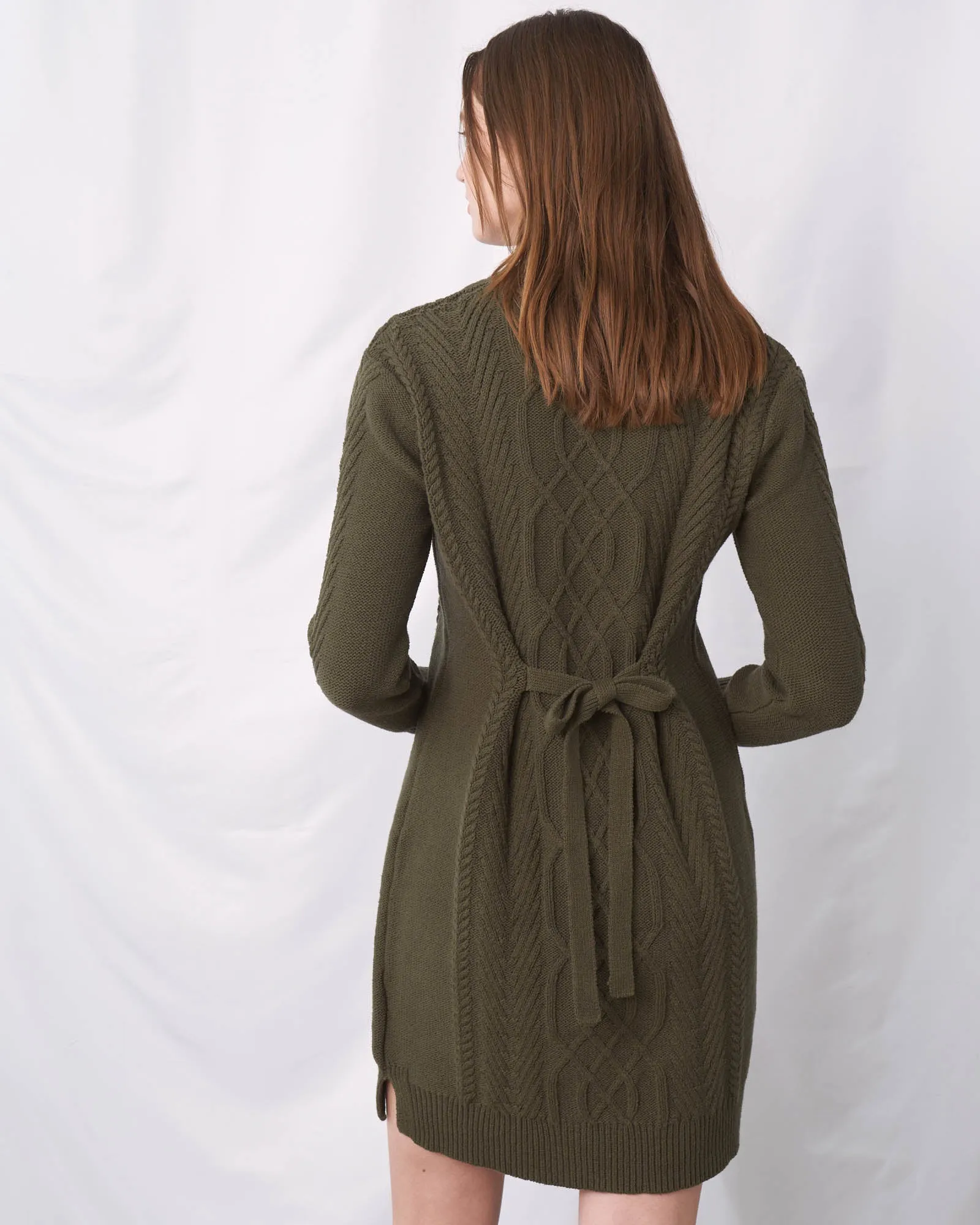 Recycled Tie Back Sweater Dress