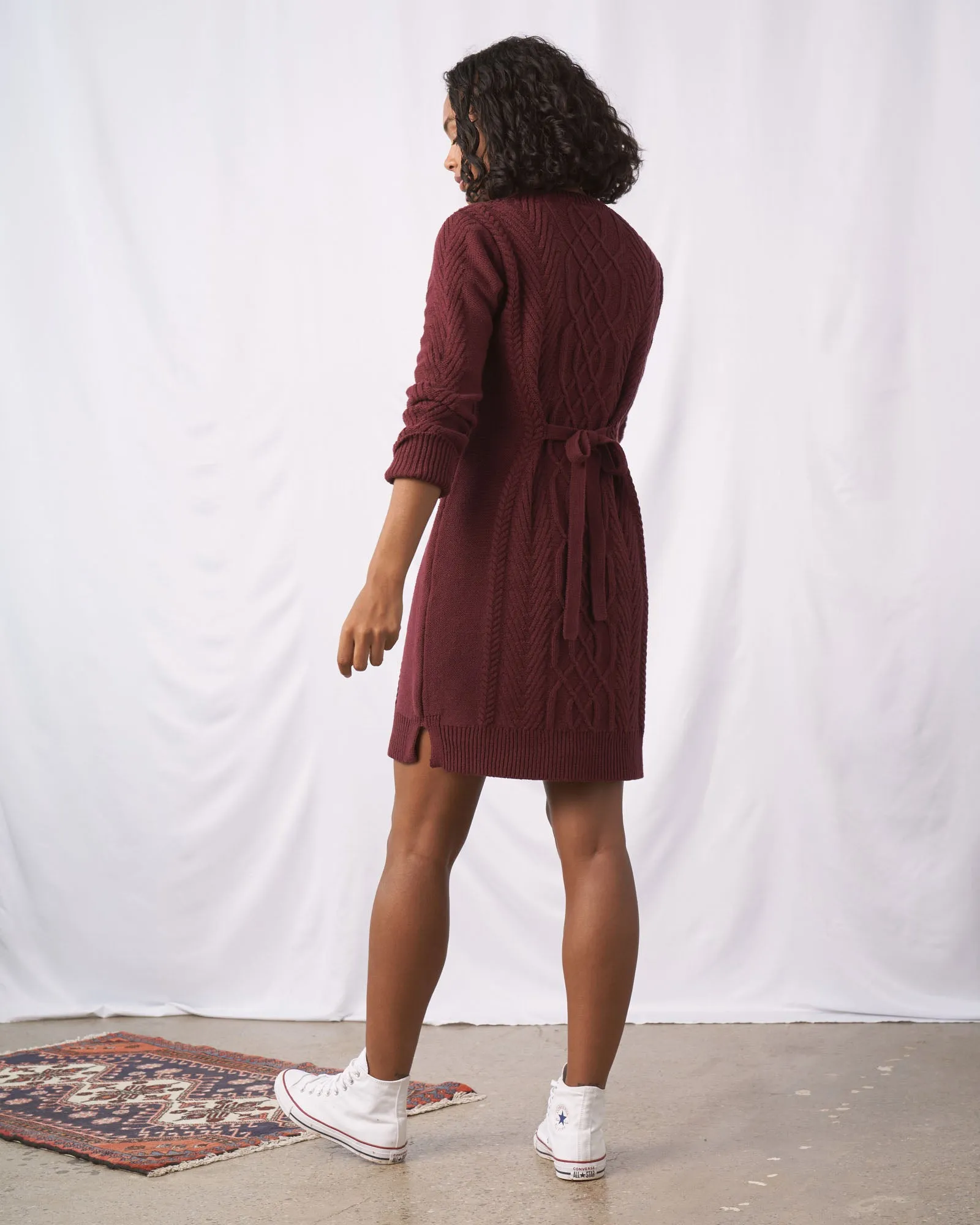 Recycled Tie Back Sweater Dress