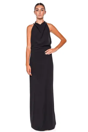 Reina Black Halter Maxi Dress