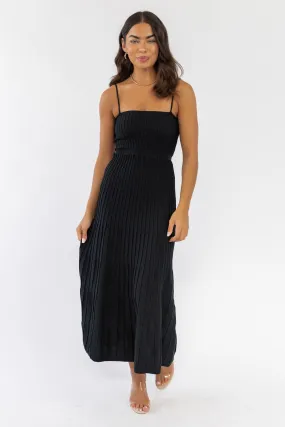 Rosalie Black Knit Maxi Dress