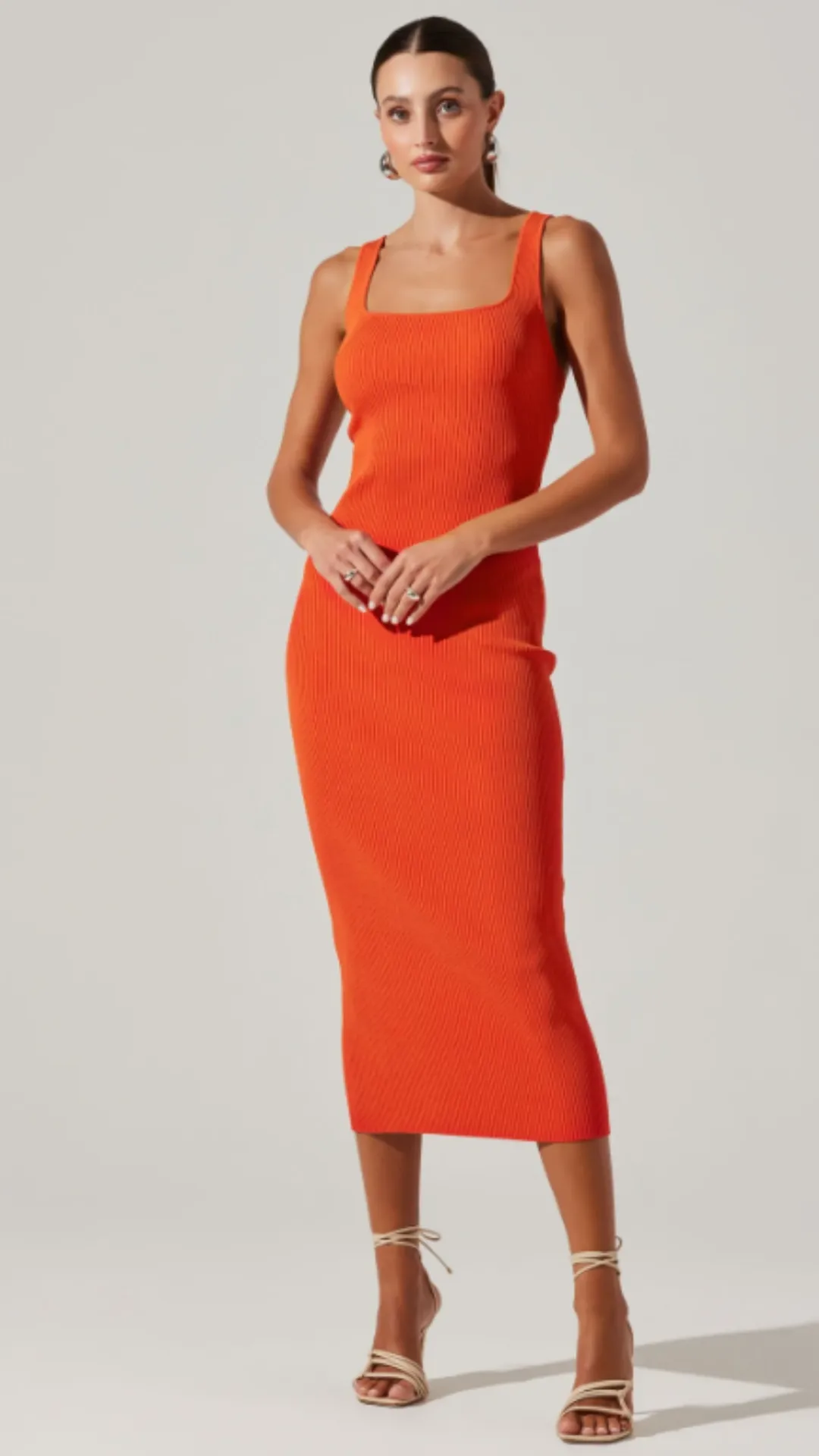 Seema Sweater Midi Dress - Orange