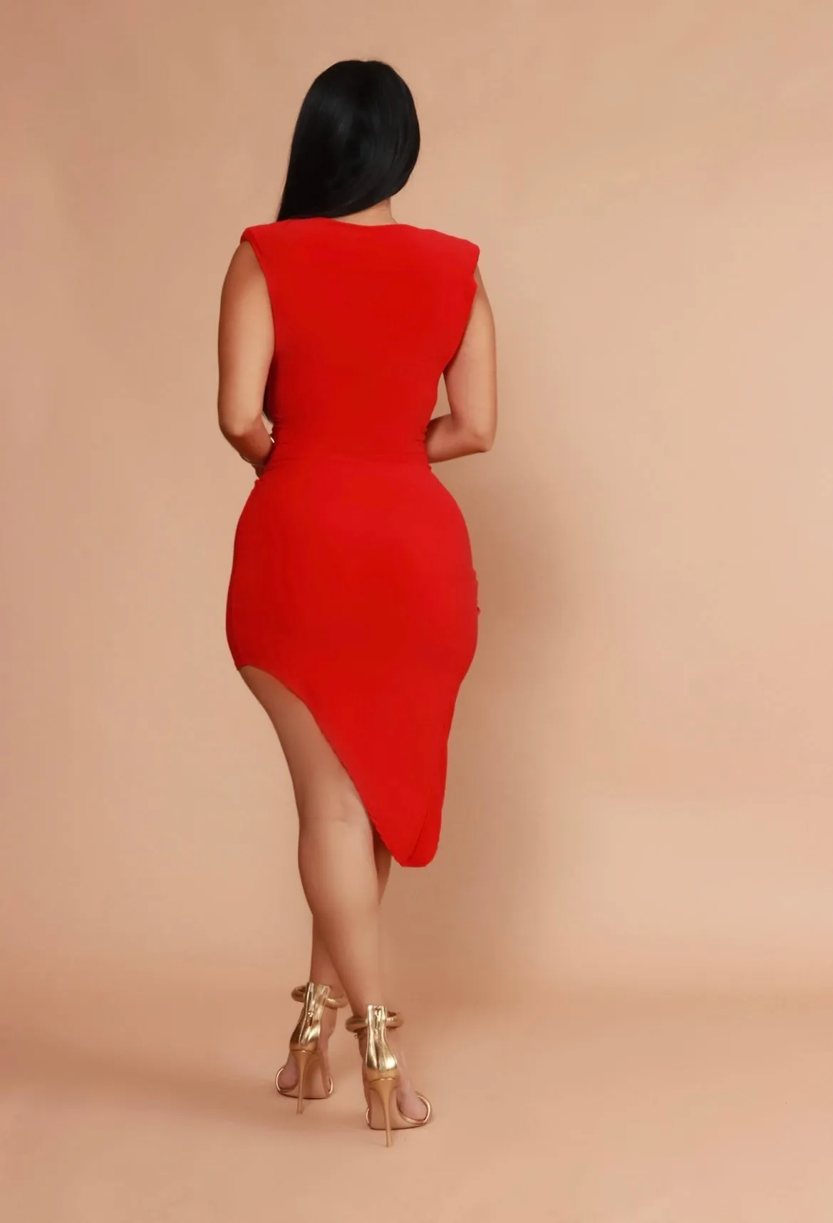 Stacey Red High-Low Dress