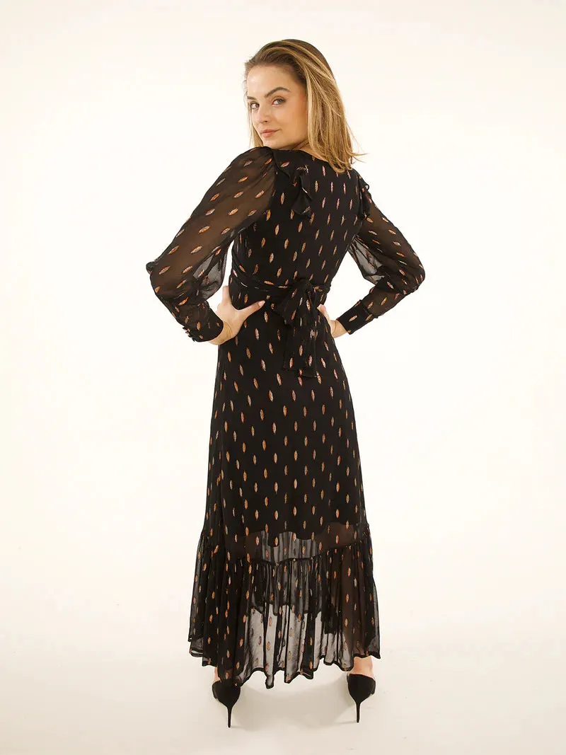 Stardust Prairie Dress-Black Confetti