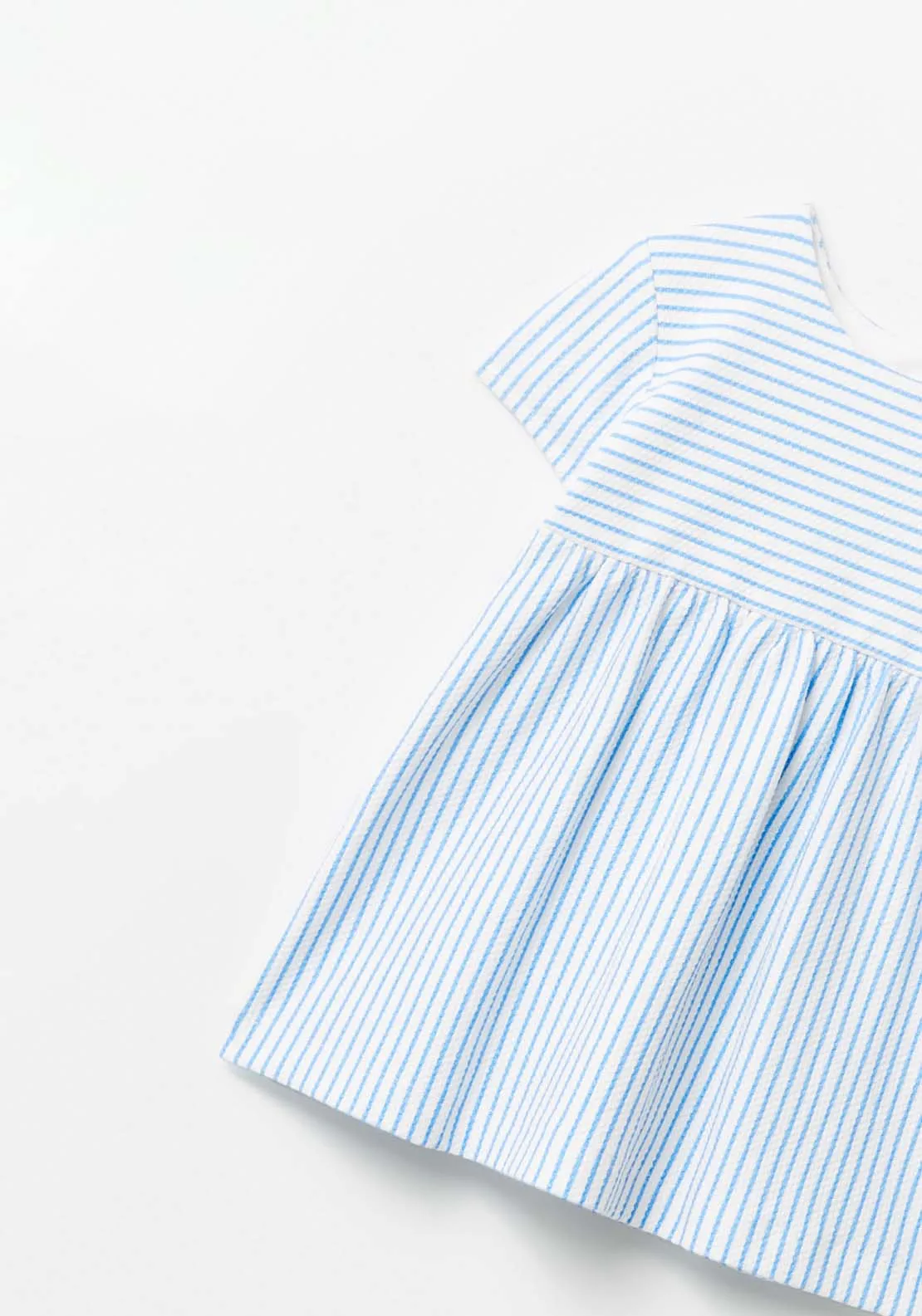 Striped Smock Dress - White