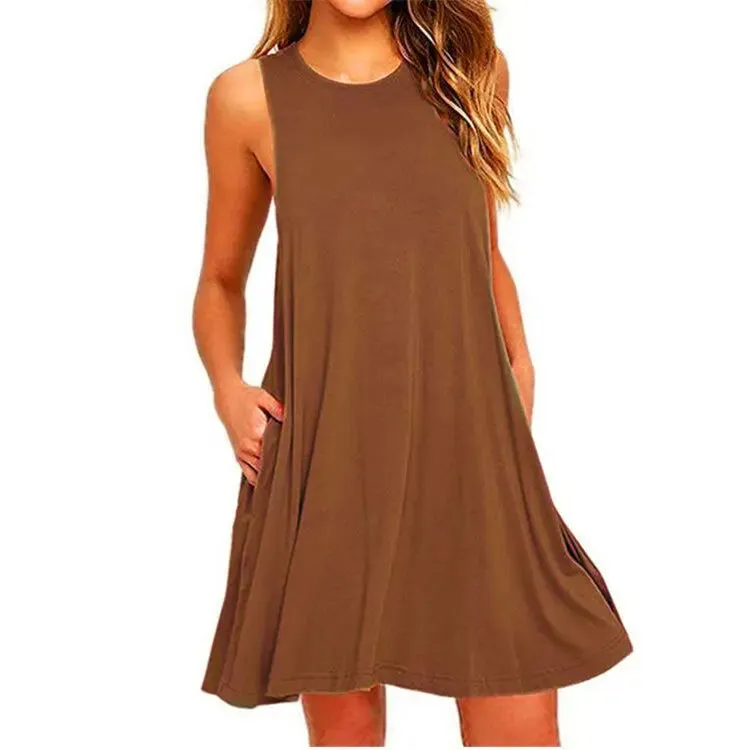 T-Shirt Dresses Beach Cover Up With Pockets