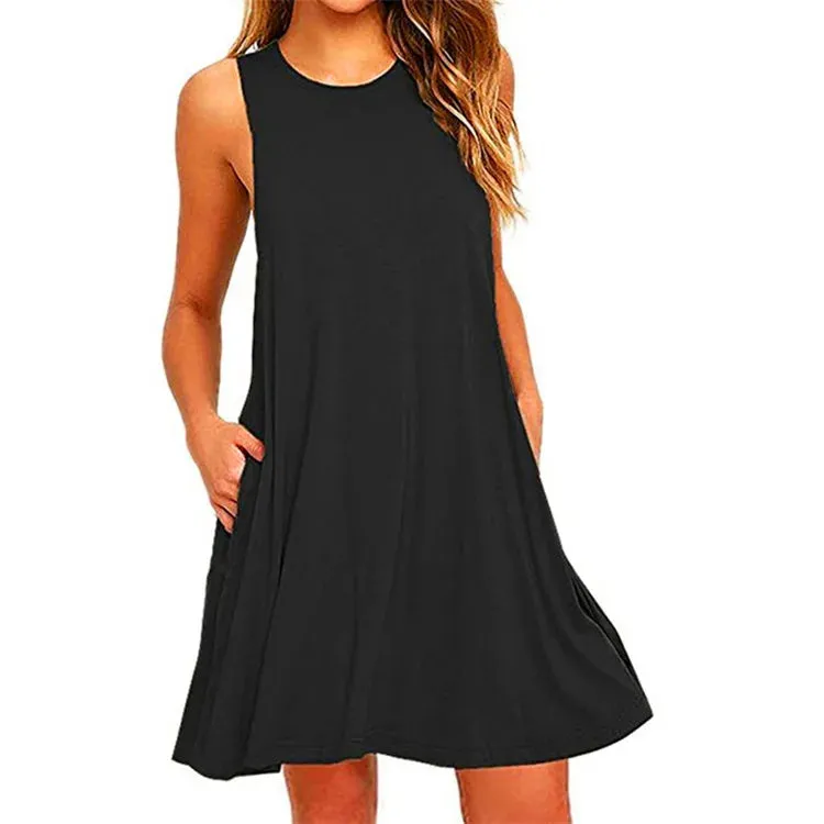 T-Shirt Dresses Beach Cover Up With Pockets