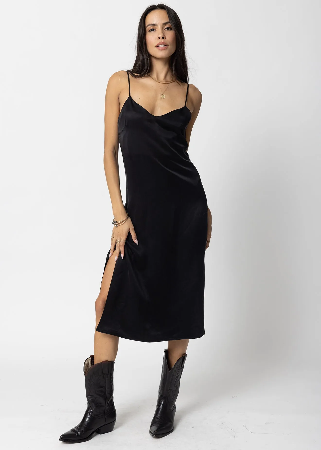 THE SILKY SLIP MIDI DRESS