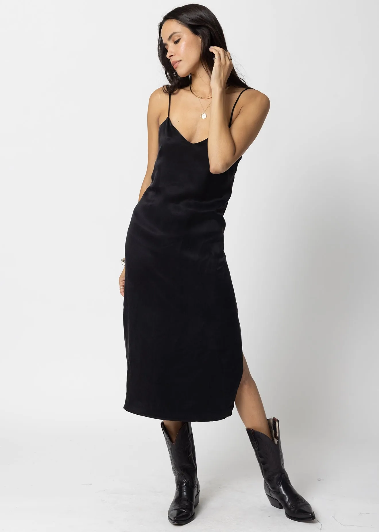 THE SILKY SLIP MIDI DRESS