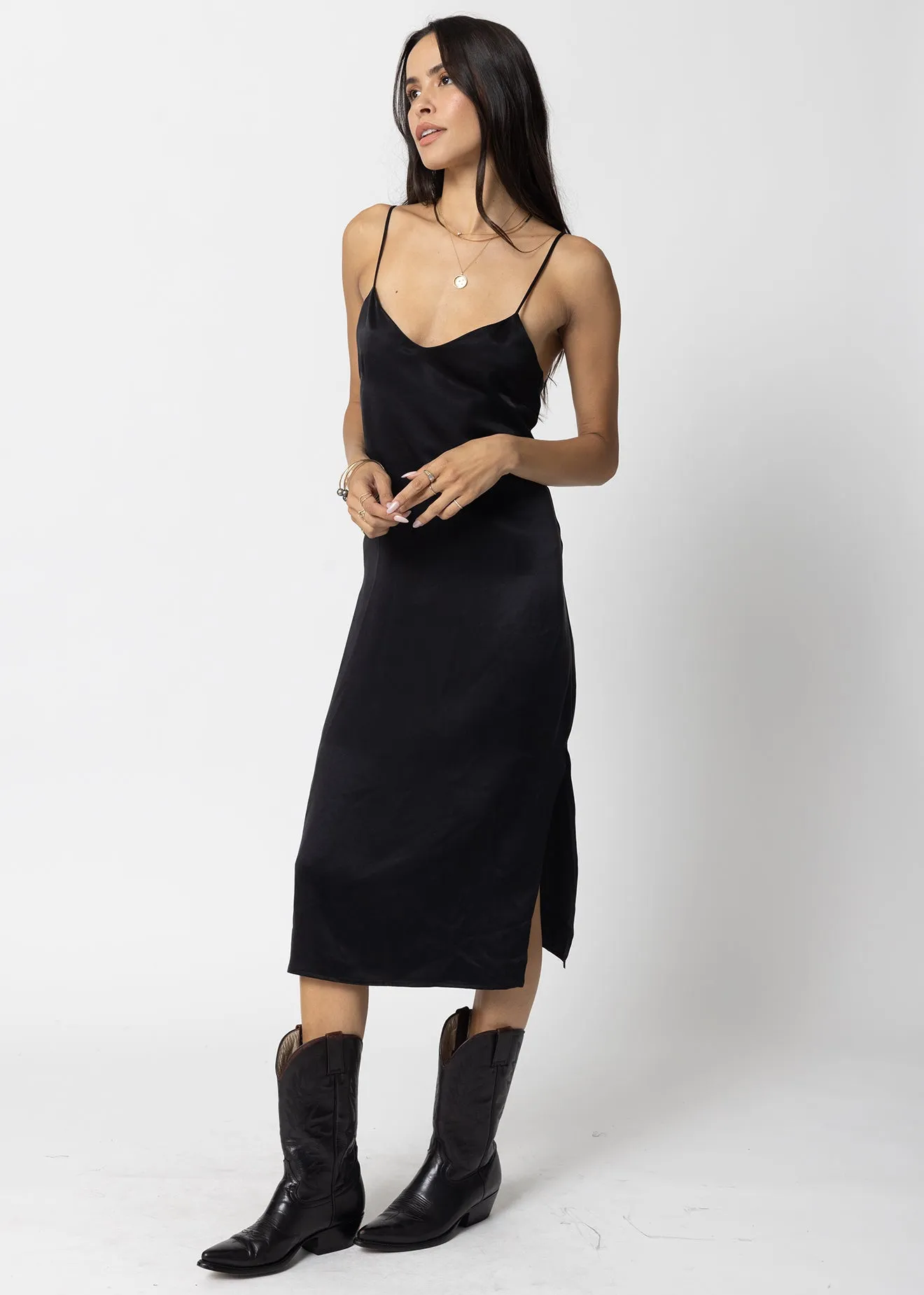 THE SILKY SLIP MIDI DRESS