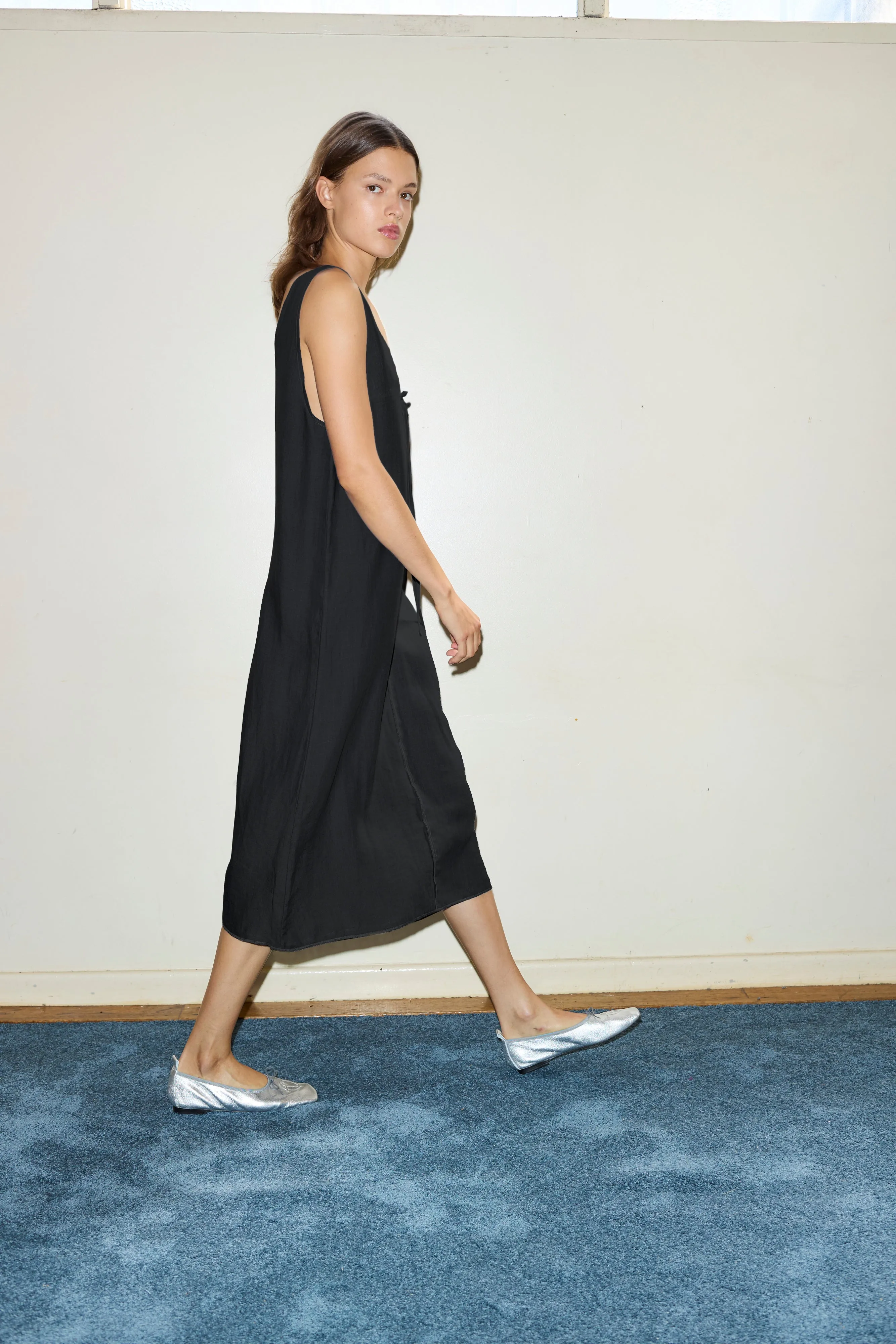 The Tie Slip Dress - Black