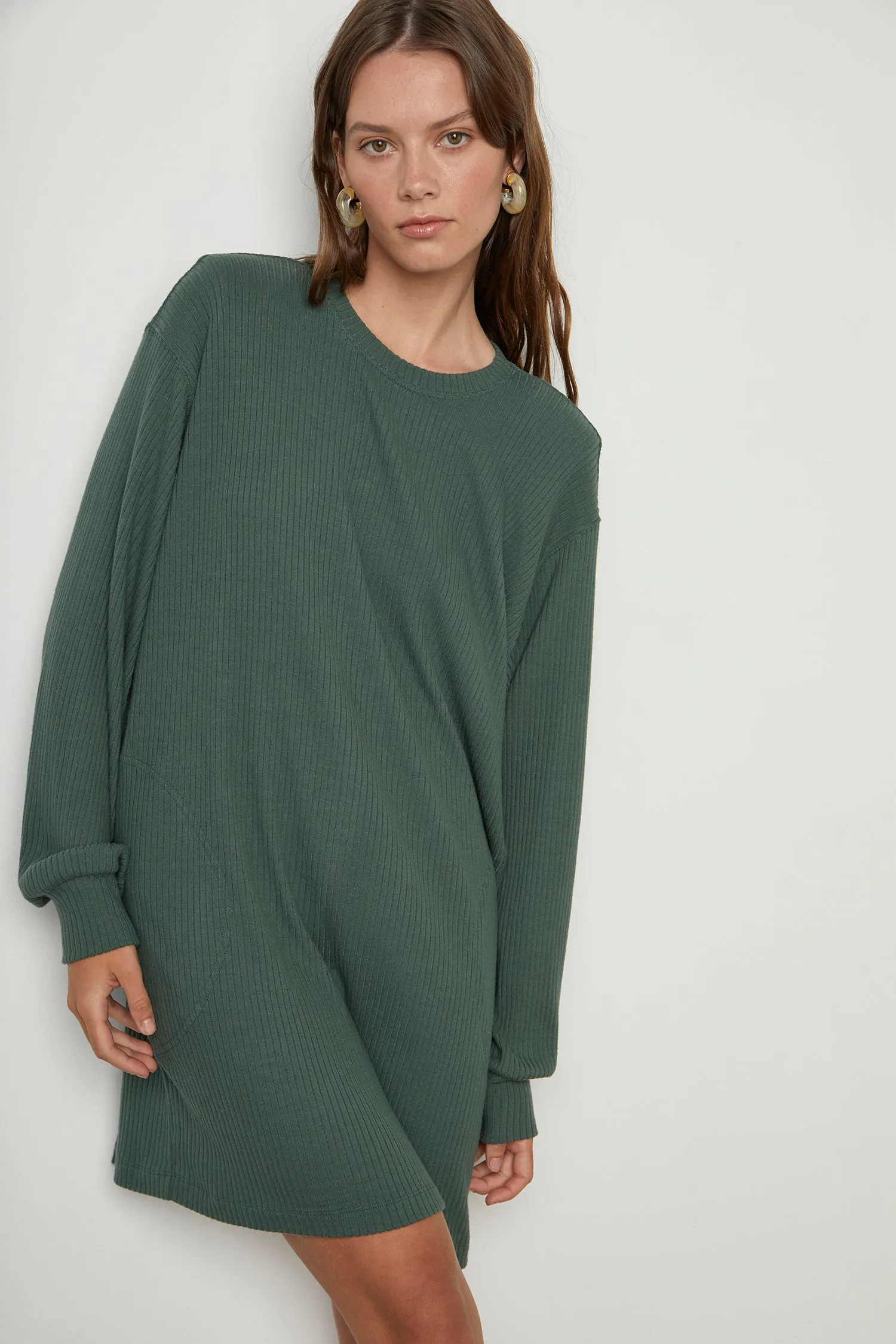 Velvet Women's Lux Rib Sweater Dress - CYPRESS