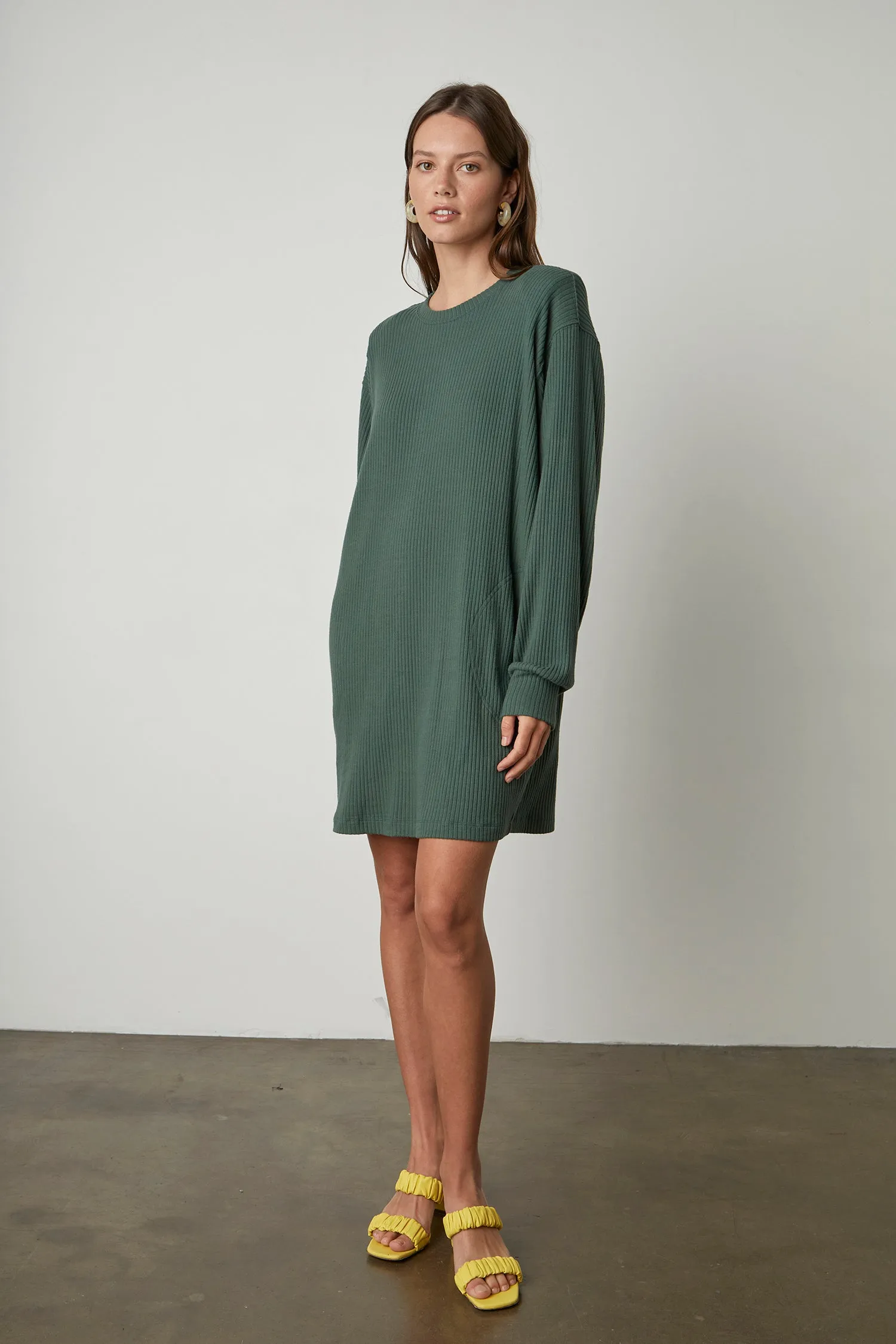 Velvet Women's Lux Rib Sweater Dress - CYPRESS